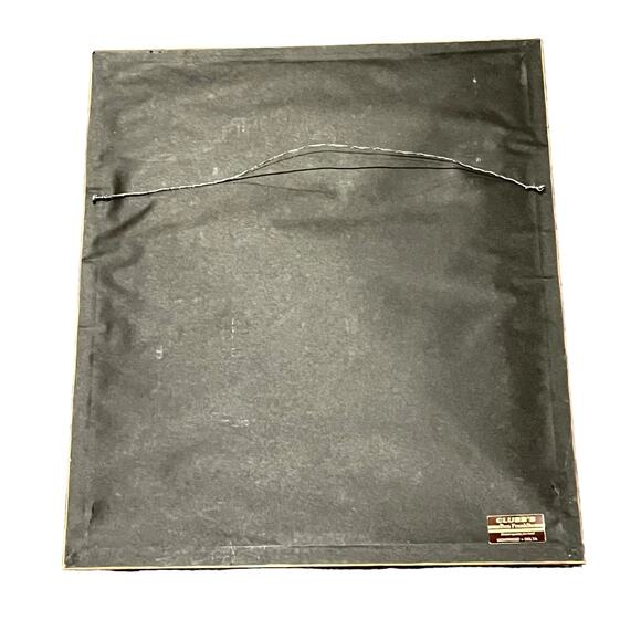 VTG 1930s Embroidery Under Glass DEER ART Framed Doe Buck Forest Stream 18.5x22" - Picture 6 of 9